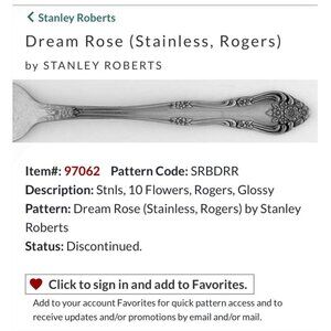 Stanley Roberts Dream Rose Stainless Steel Salad Forks Set Of 4 Glossy Finish Fl